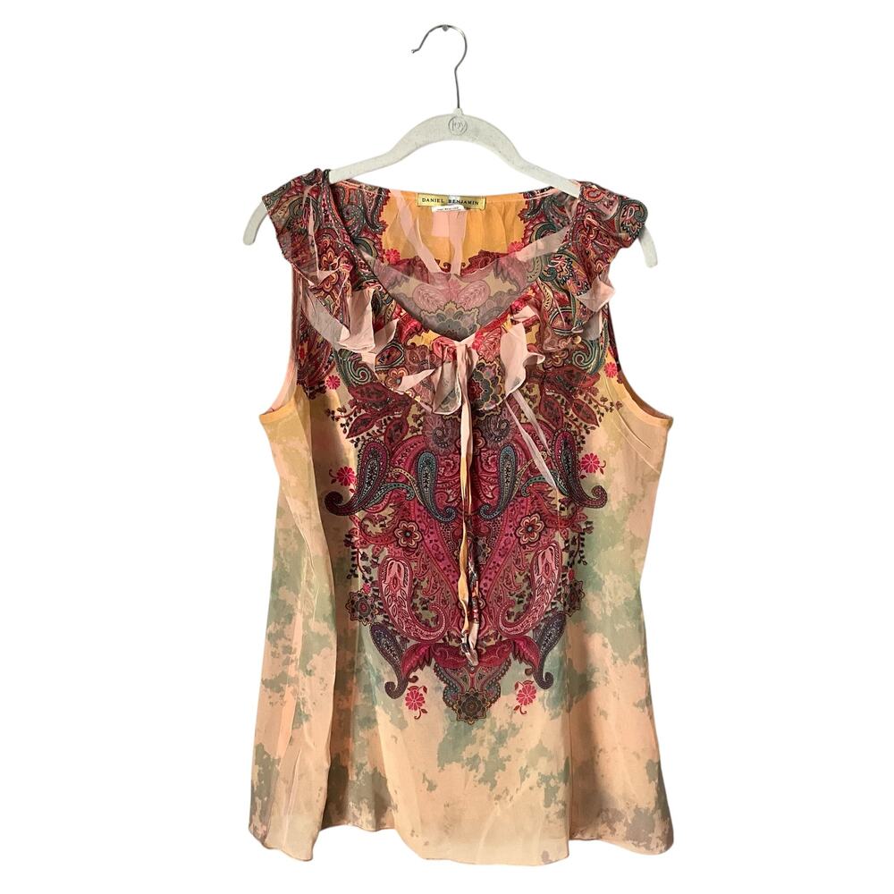 Daniel Benjamin Multicolor Paisley Tank Top: 90s, Y2K